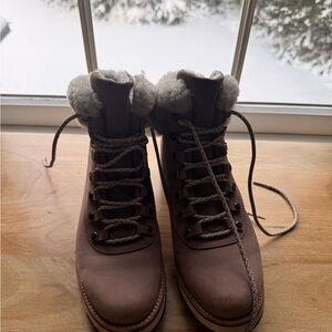 Cole Haan Women's Tan Lace-Up Winter Boots